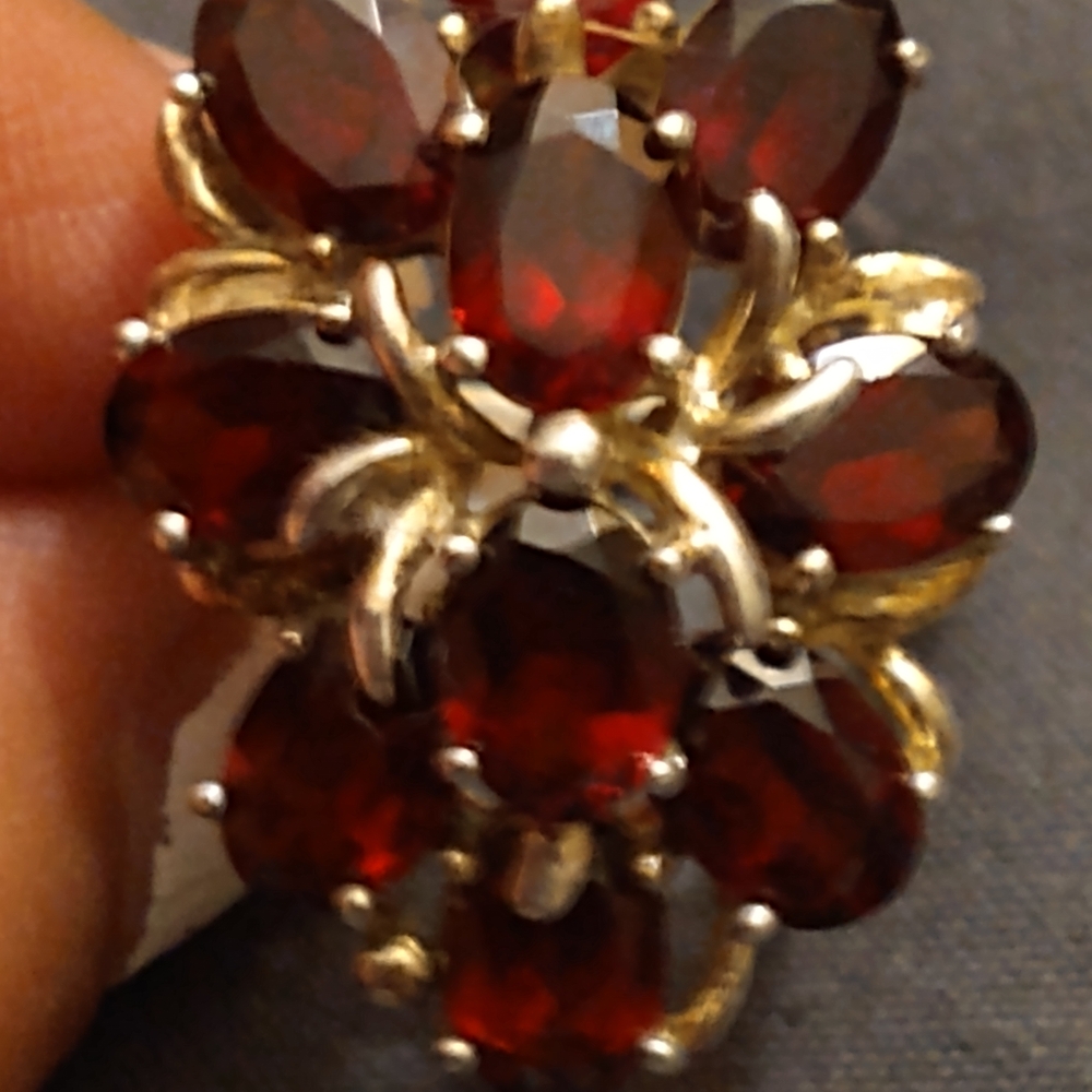 Radiant Red And Sterling Silver Statement Ring - image 6